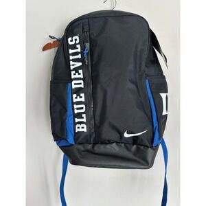 Rare Nike Duke Blue Devils Backpack Black Blue Swoosh School Laptop Bag 20in
